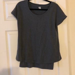 Gray double layer nursing shirt